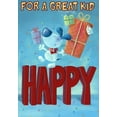 thumbnail image 1 of Designer Greetings Great Kid: Blue Dog Holding Gifts Juvenile Birthday Card for Young Boy, 1 of 2