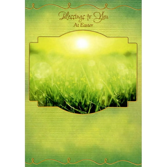 Designer Greetings Green Blessings to You Religious Easter Card