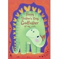 thumbnail image 1 of Designer Greetings Green Dinosaur with Heart Shaped Spikes Juvenile / Kids Father's Day Card for Godfather, 1 of 2
