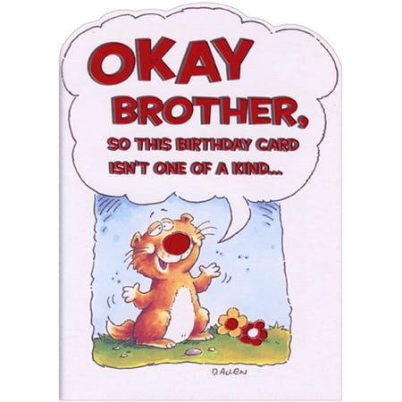 Designer Greetings Groundhog with Red Foil Nose Die Cut Funny / Humorous Birthday Card for Brother