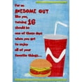 thumbnail image 1 of Designer Greetings Hamburger and Soda Age 16 / 16th Birthday Card for Him, 1 of 2