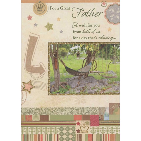 Designer Greetings Hammock and Swings Photo: Wish For a Day That's Relaxing Father's Day Card for Father from Both of Us