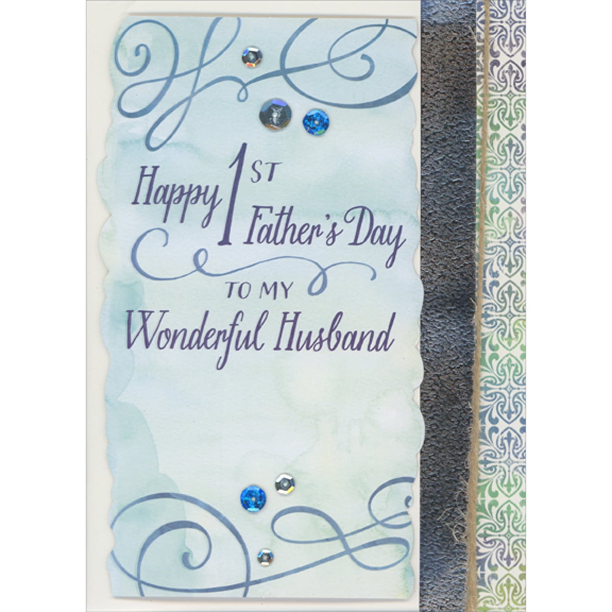 Designer Greetings Happy 1st Father's Day 3D Light Blue Banner with ...
