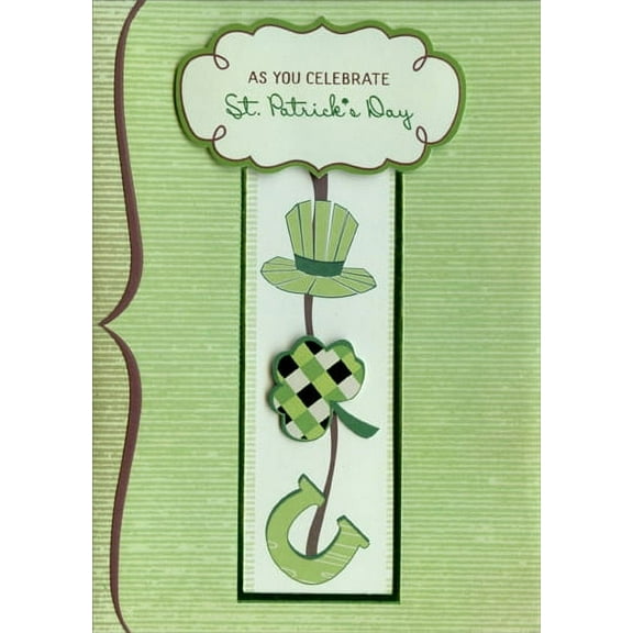 Designer Greetings Hat, Clover, Horseshoe Handmade St. Patrick's Day Card