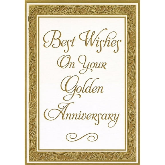 Designer Greetings Heavy Cardstock Gold Foil 50th Anniversary Greeting Card