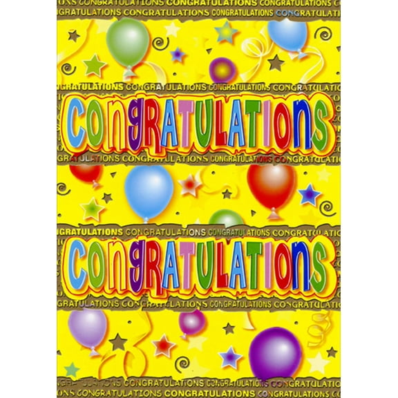 Designer Greetings Horizontal Gold Foil with Colorful Letters Congratulations Card
