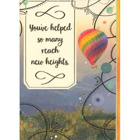 Designer Greetings Hot Air Balloon Reach New Heights Teacher Appreciation / Thank You Card