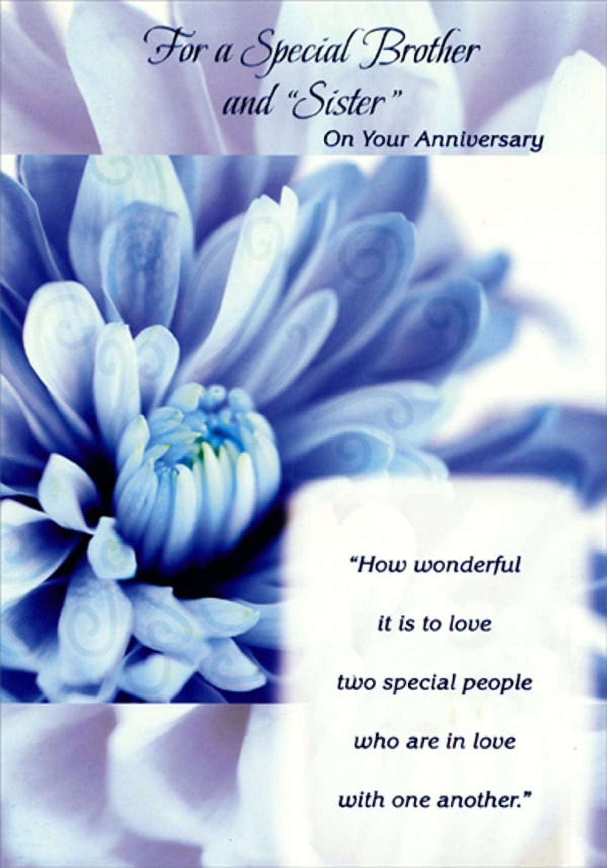 Designer Greetings How Wonderful: Large Blue Flower Photo Wedding