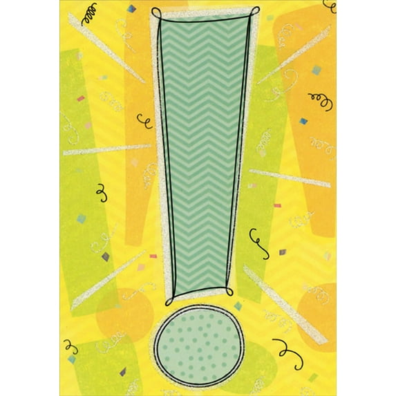 Designer Greetings Huge Blue Exclamation Point Graduation Congratulations Card