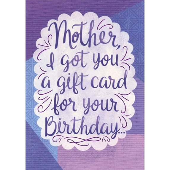 Designer Greetings I Got You a Gift Card Funny / Humorous 3D Pop Up Birthday Card for Mother