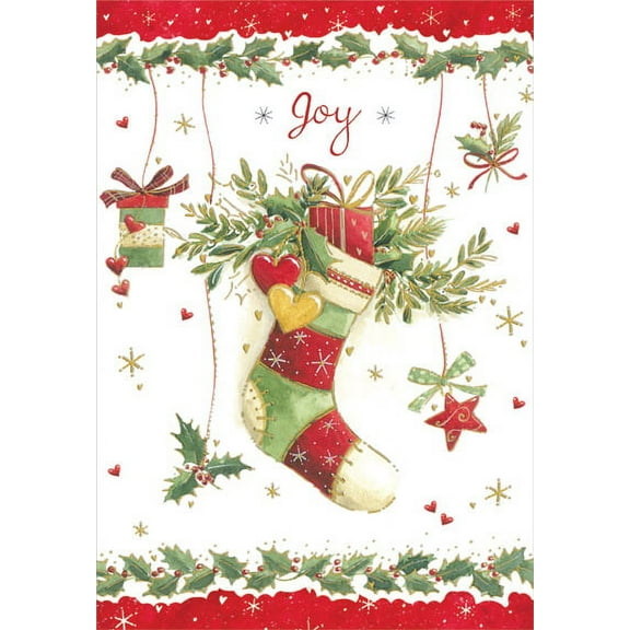 Designer Greetings Joy Stocking Christmas Card (1 card/1 envelope)