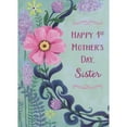 thumbnail image 1 of Designer Greetings Large Pink and Yellow Flower with Dark Blue Vine on Light Green Background 1st / First Mother's Day Card for Sister, 1 of 2