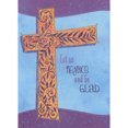 thumbnail image 1 of Designer Greetings Let Us Rejoice and Be Glad: Cross with Swirling Purple Vines and Leaves Religious Easter Card, 1 of 2