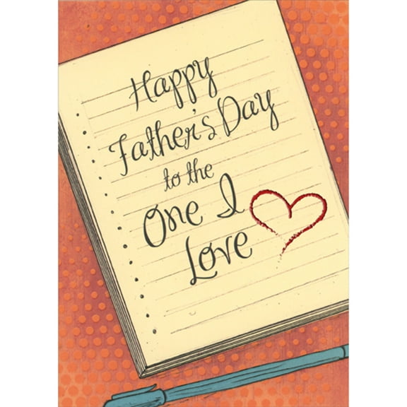 Designer Greetings Lined Paper and Blue Pen on Orange Polka Dot Background Naughty, Risque, Humorous, Funny Father's Day Card for the One I Love : Husband
