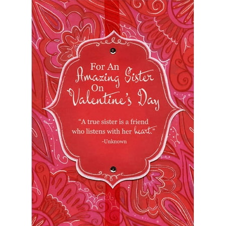 Designer Greetings Listens with Her Heart Hand Crafted: Sister Premium Keepsake Valentine's Day Card