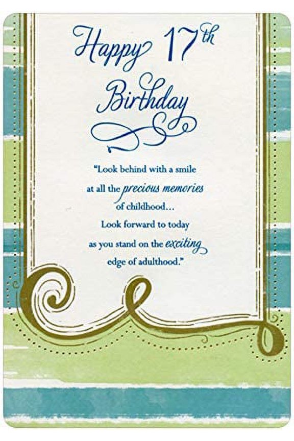 Designer Greetings Look Behind with a Smile Die Cut Edges Age 17 / 17th Birthday Card