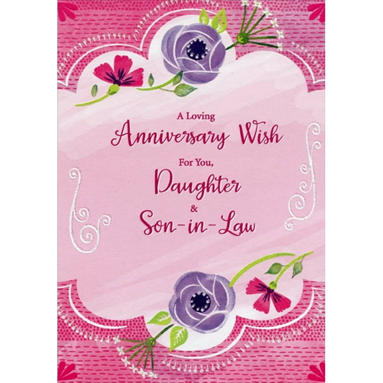 Happy Greeting - Designer Greetings Anniversary Card for Daughter