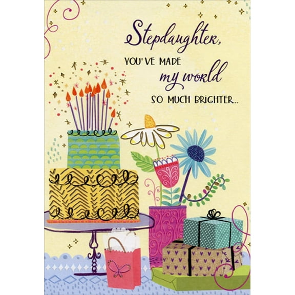 Designer Greetings Made My World So Much Brighter Gifts Birthday Card for Step-Daughter