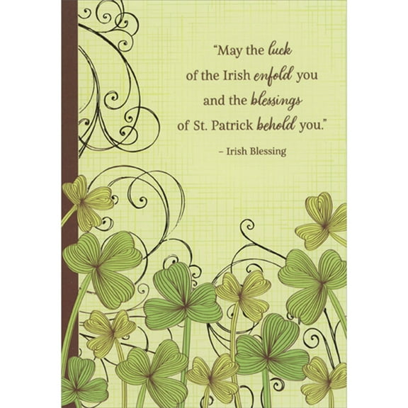 Designer Greetings May the Luck of the Irish Enfold You Irish Blessing Religious St. Patrick's Day Card