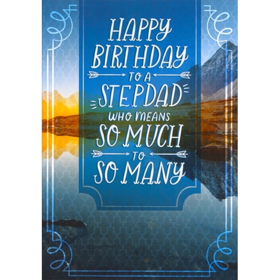 Designer Greetings Mean So Much: Mountain Lake Birthday Card for Stepdad