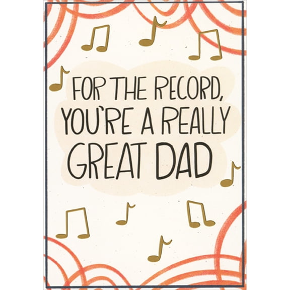 Designer Greetings Music Notes: For the Record You're a Really Great Dad 3D Spring Activated Pop Out Father's Day Card from Son