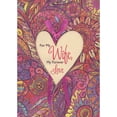 thumbnail image 1 of Designer Greetings My Forever Love 3D Die Cut Heart Over Pink Bow, Ribbon and Bright Florals Hand Decorated Valentine's Day Card for Wife, 1 of 2
