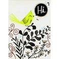 thumbnail image 1 of Designer Greetings Neon Green Bird on Black Vine Hello / Hi Card, 1 of 2