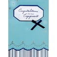 thumbnail image 1 of Designer Greetings Octagonal Banner with Blue Bow 3D Hand Decorated Designer Boutique Keepsake Wedding Engagement Congratulations Card, 1 of 2