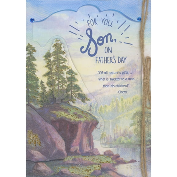 Designer Greetings Of All Nature's Gifts: 3D Trees, Hills and Rocks on River Hand Decorated Father's Day Card for Son