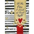 thumbnail image 1 of Designer Greetings One I Loved at First Sight 3D Die Cut Banner, Red Ribbon Over Black and White Stripes Hand Decorated Valentine's Day Card for the One I Love (Wife or Husband), 1 of 2