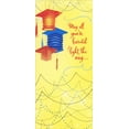 thumbnail image 1 of Designer Greetings Orange, Blue and Red Paper Lanterns on Yellow Money Holder / Gift Card Holder Graduation Congratulations Card, 1 of 2