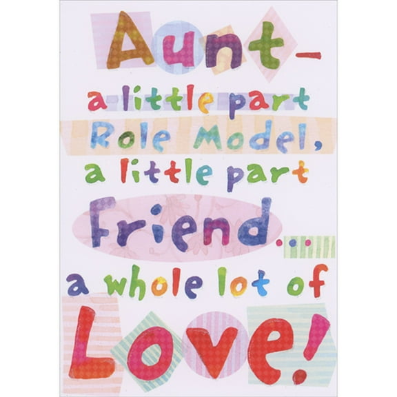 Designer Greetings Part Role Model, Part Friend, Whole Lot of Love Mother's Day Card for Aunt