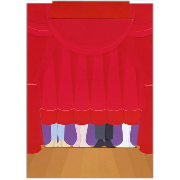 Designer Greetings Red Curtain Dance Recital Slide-Up Congratulations Card for Kids / Children