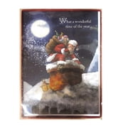 Designer Greetings Red Farm Studio 18 Greeting Cards with Envelopes, Santa in Chimney