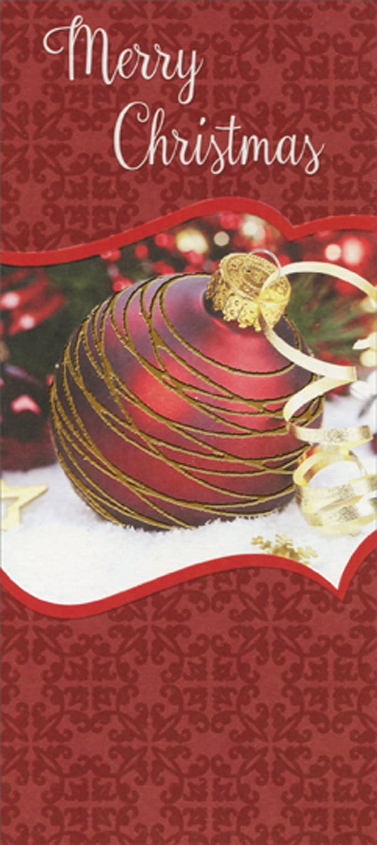 Designer Greetings Red Ornament with Gold Foil Package of 8 Christmas