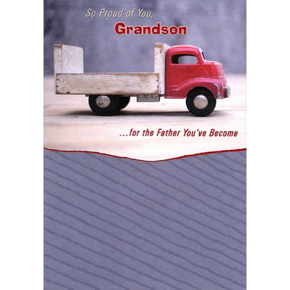 Designer Greetings Red Toy Truck Closeup Photo Father's Day Card for Grandson