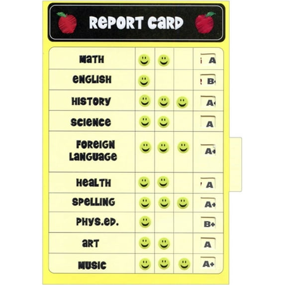 Designer Greetings Report Card with Slide Pull Tab Juvenile Congratulations Card for Kids / Children
