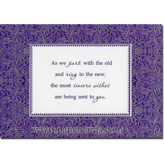 Designer Greetings Ring in the New Box of 18 New Year Cards