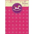 thumbnail image 1 of Designer Greetings Rocking Horse Die Cut Scalloped Edges Age 1 / 1st Birthday Card for Girl, 1 of 2