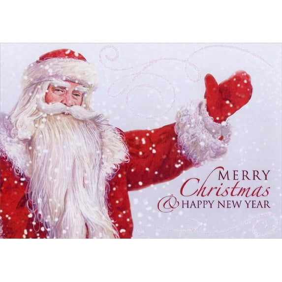 Designer Greetings Santa in Falling Snow Box of 18 Christmas Cards