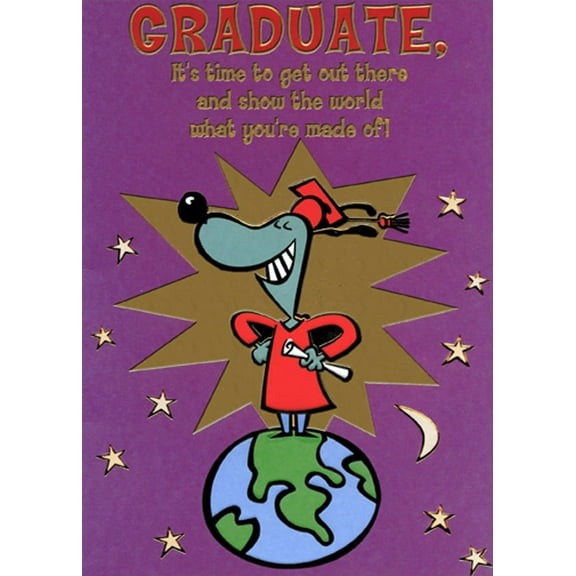 Designer Greetings Show the World Dog Funny / Humorous Graduation Congratulations Card