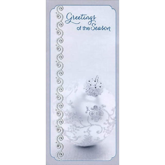 Designer Greetings Silver Ornament Greetings 8 Christmas Money & Gift