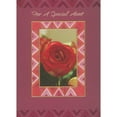 thumbnail image 1 of Designer Greetings Single Red Rose Photo Inside Dual Gold Foil Bordered Frame with Zig Zag Pattern African American Valentine's Day Card for Aunt, 1 of 2