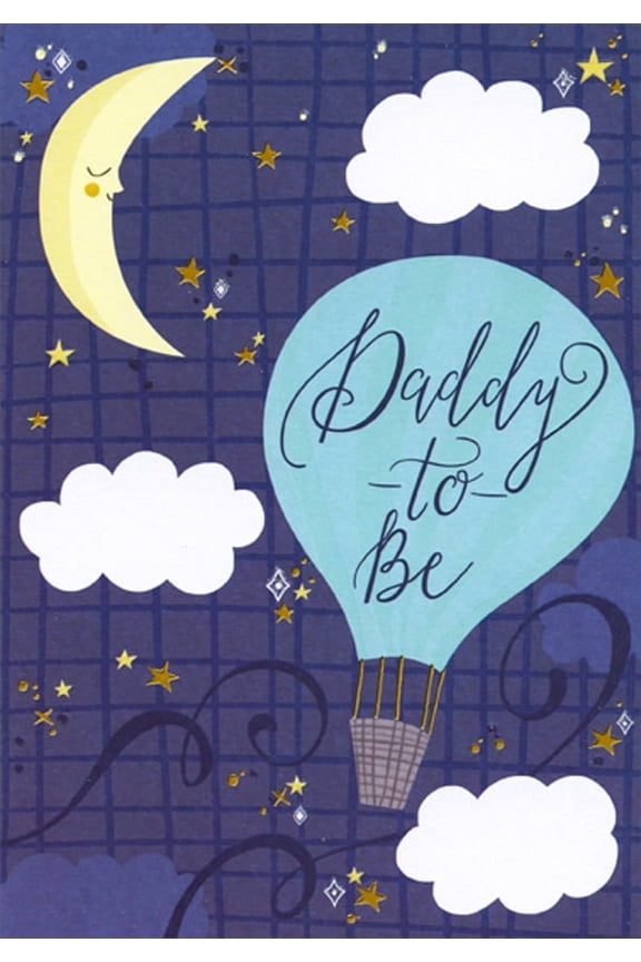 Sleeping Crescent Moon on Purple Sky Father's Day Card for Daddy-to-Be