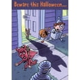 thumbnail image 1 of Designer Greetings Small Dog with Big Shadow Scaring Kids Funny : Humorous Halloween Card, 1 of 2