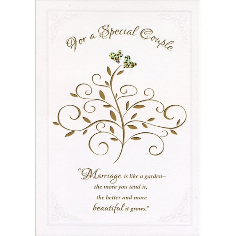 Designer Greetings Small Holographic Foil Hearts on Gold Foil Vines Marriage : Wedding Anniversary Congratulations Card for Special Couple - Walmart.com Designer Greetings Small Holographic Foil Hearts on Gold Foil Vines Marriage : Wedding Anniversary Congratulations Card for Special Couple - Walmart.com