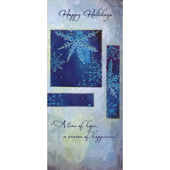Designer Greetings Snowflakes on Blue and Gray Christmas Money & Gift Card Holder (1 card/1 envelope)