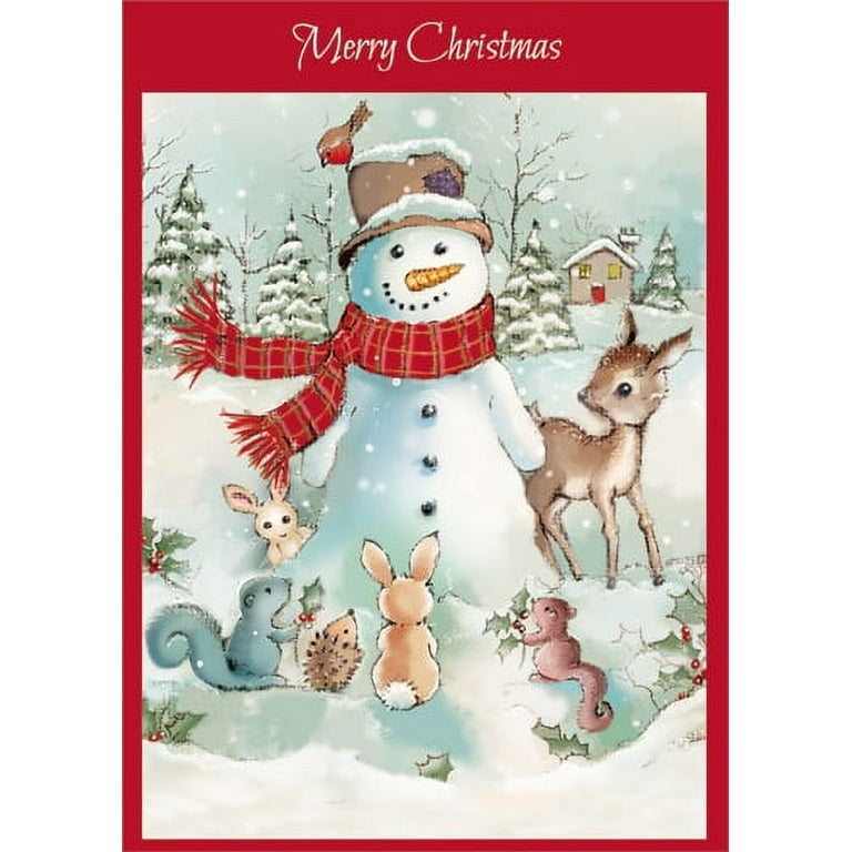 Merry Christmas Card Eco Friendly Christmas Card or Card Set Snowman Christmas  Card Cute Christmas Card 