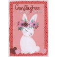 thumbnail image 1 of Designer Greetings Somebunny Loves You: White Bunny with Pink and Brown Floral Crown Juvenile Valentine's Day Card for Granddaughter, 1 of 2