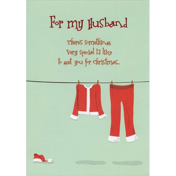 Designer Greetings Something Very Special : Santa Suit on Clothesline Humorous : Funny Husband Christmas Card